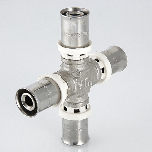 Крестовина VALTEC VTm.241 DN 16 PN 10 латунная никелированная 4