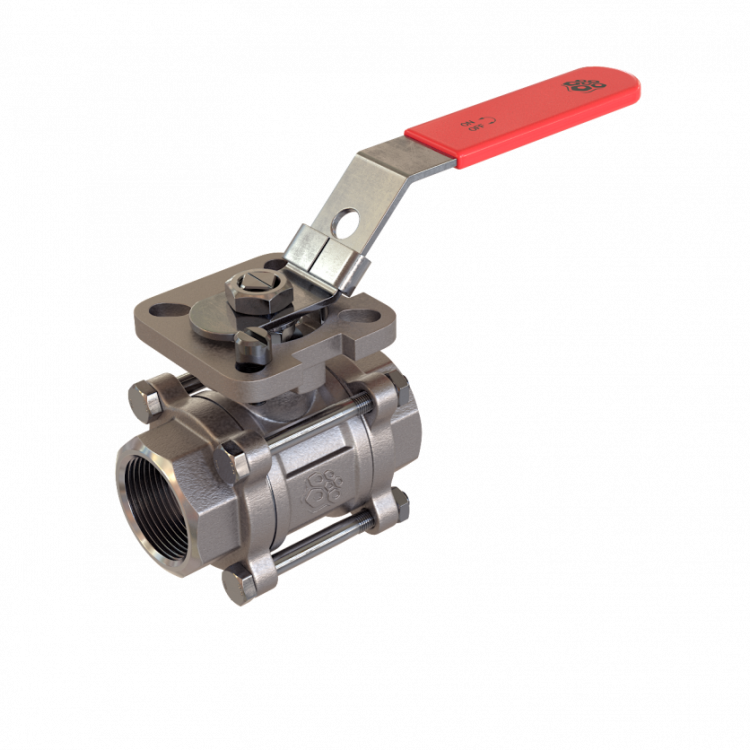 Кран шаровой трехсоставной РАШВОРК 7025 Ду15 Ру63 нержавеющий резьбовой ВР/ВР полнопроходной 1