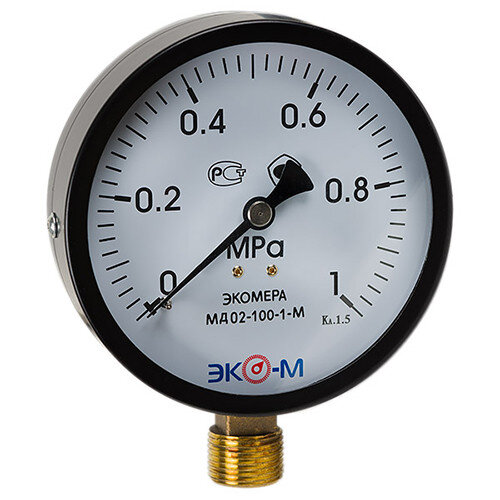 Манометр ЭКОМЕРА МД02 Ду 100 мм Ру 0-1 МПа М20*1,5 общетехнический (исп. 2)