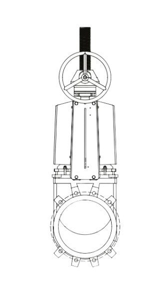 Задвижка GROSS DN 300 PN 6 шиберная с выдвижным штоком c редуктором 2