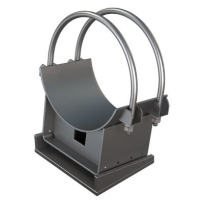 Опора Дн 219 ТПР.07.35.00.000-02 угол наклона 10-18° H=82 хомутовая неподвижная стальная