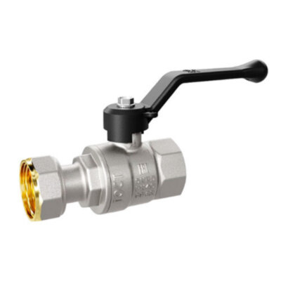 Кран шаровой латунный LD Pride 47.20.В-НкГк.Р Ду 20 Ру 40 резьба (ВР-ВР) 3/4", никелированный с черным рычагом, неполнопроходный