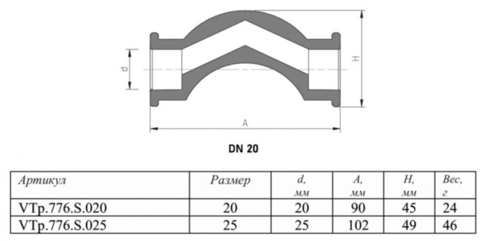 Отвод короткий VALTEC VTp.776.S DN 20 PN 25 с муфтами полипропиленовый
