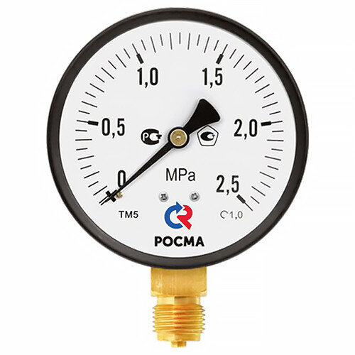 Манометр РОСМА ТМ-510Р.00 (0...10 кгс/см2) Дкорп=100мм кл. 1,0 M20x1,5 общетехнический с повышенным кл.т. радиальный 00000036983