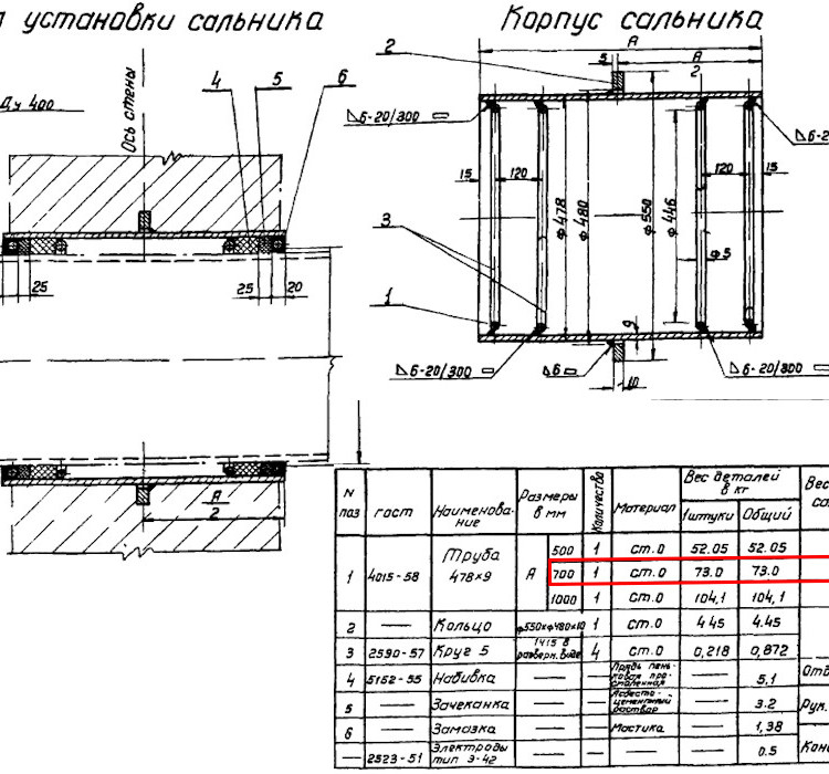 Сальник набивной Ду 400 L=700 мм ВС-02-10 2