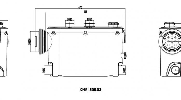 Насосная станция VALFEX VF.KNSI.500.03 DN 40x100 канализационная боковое подключение 2