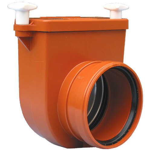 Механический канализационный затвор HL710.0 DN110 с монтажным люком, горизонтальный выпуск