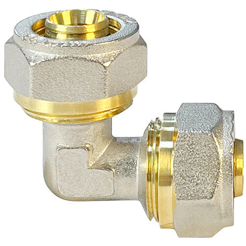 Угольник обжимной VALFEX VF.351.N Ду 16 Ру 25 никелированный латунный