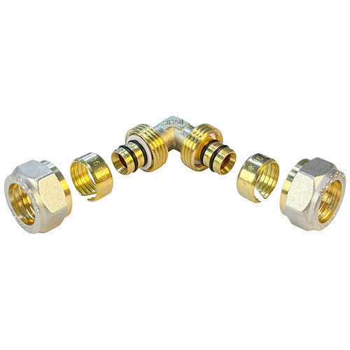 Угольник обжимной VALFEX VF.351.N Ду 16 Ру 25 никелированный латунный