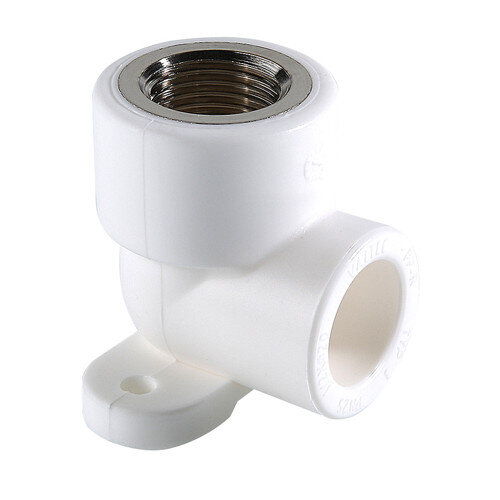 Угольник 90 градусов VALTEC VTp.754 ВР 1/2" DN 25x15 PN 25 с креплением полипропиленовый комбинированный