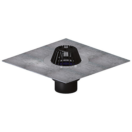 Кровельная воронка HL62H/2 DN 125 стандарт с гидроизоляционным полимербитумным полотном для плоской кровли