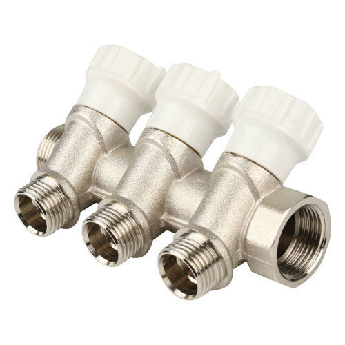 Коллектор распределительный ITAP 465 3 отвода ВР-НР 3/4"х1/2" DN 20 PN 10 с регулирующими клапанами