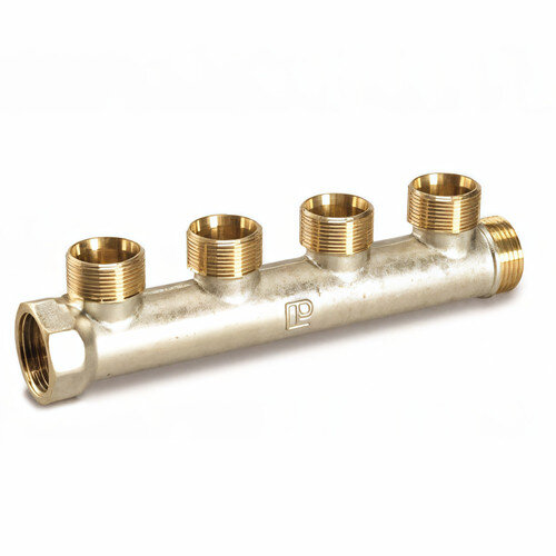 Коллектор распределительный Luxor CP 404 4 отвода ВР-НР 3/4"хW24x19 DN 20 PN 10 без регулировки