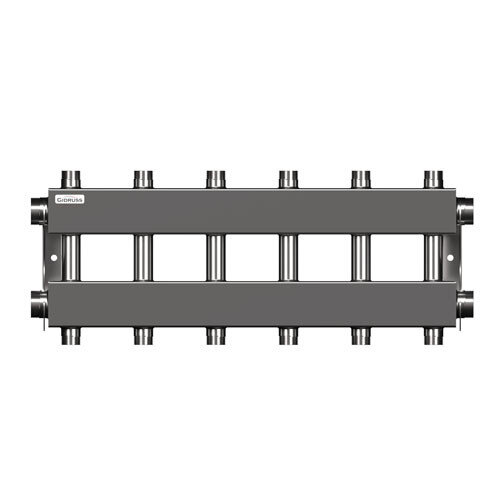 Коллектор распределительный GIDRUSS MKSS-150-6DUx25 7-ми контурный НР 1 1/2"x1" Ду 40 Ру 6 модульный