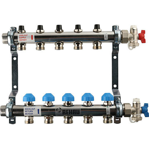 Распределительный коллектор REHAU HKV на 5 контуров