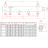 Коллектор распределительный VALTEC VTc.510.BS.50060405 5 отводов ВР-НР 1"x1/2" DN 25 PN 16 без регулировки 5