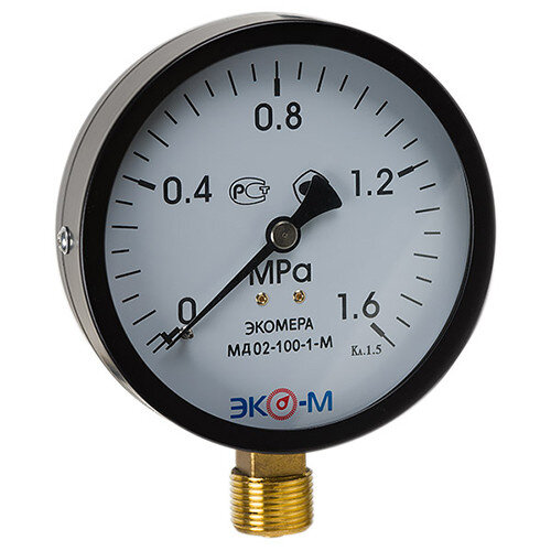 Манометр ЭКОМЕРА МД02 Ду 100 мм Ру 0-1,6 МПа М20*1,5 общетехнический (исп. 2)