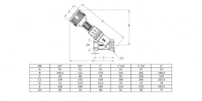 Клапан Cim 727OT 1 1/2" Ру 20 балансировочный Cimberio