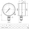 Мановакуумметр РОСМА ТМВ-610Р.05 IP54 (-0,1...0,9 МПа) Дкорп=150мм кл. 1,5 M20x1,5 общетехнический с повышенной пылевлагозащищенностью и ЭКП радиальный УТ-00044497 2