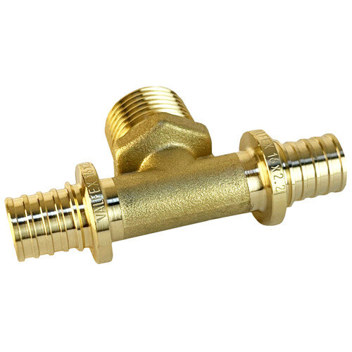 Тройник надвижной VALFEX VF.433.AF НР 3/4" Ду 16х16 Ру 16 переход на наружную резьбу, латунный