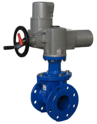 Задвижка VAG EKOPlus DN 600 PN 10 фланцевая клиновая чугунная с электроприводом AUMA SA 10.2 с обрезиненным клином