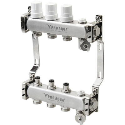 Коллекторная группа Pro Aqua 4 выхода с регулировочными клапанами