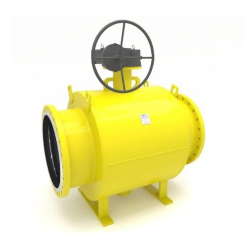 Кран шаровой цельносварной LD КШ.Ц.Ф.Р.GAS.1000/800.025.Н/П.02 Ду 1000/800 Ру 25 стальной неполнопроходный с редуктором