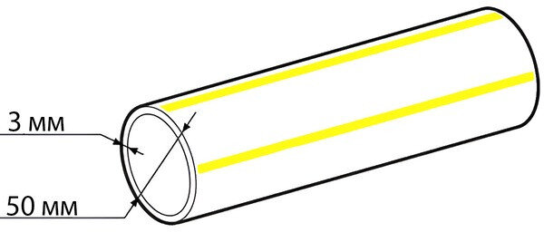 Труба ПНД ПЭ100 для газа ГОСТ Р 50838-2009 SDR17 d50х3,0 PN6