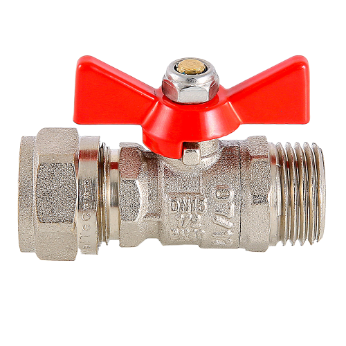 Кран шаровой VALTEC 1/2" Ду16 Ру25 с обжимным соединением и наружной резьбой VT.341.N.1604 2