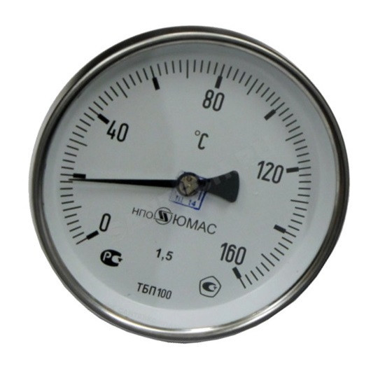 Термометр биметаллический осевой Дк63 L50мм G1/2" 160С ТБП-Т НПО ЮМАС