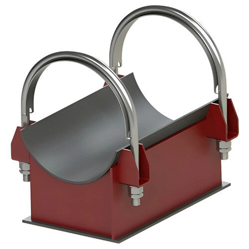 Опора Дн 325 26 ОСТ 108.275.32-80 скользящая двуххомутовая коррозионностойкая сталь, АЭС