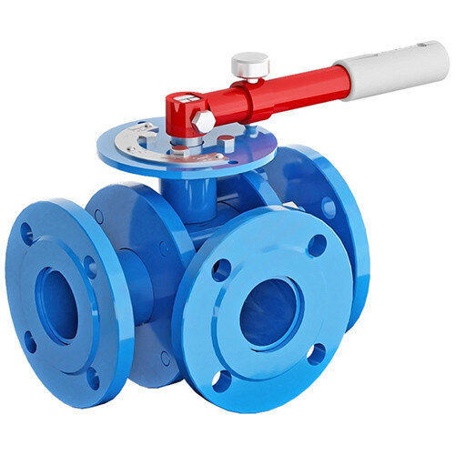 Кран шаровой трехходовой Маршал 11с67п ТТ СФ.00.1 DN 65 PN 16 полнопроходной фланцевый